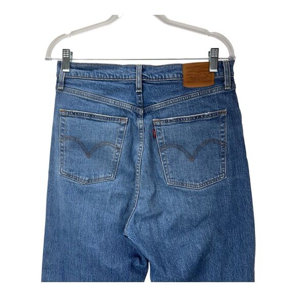 Levi Ribcage Straight Jeans Sz 30 x 29L High Rise Button Fly Medium Wash - Picture 5 of 10